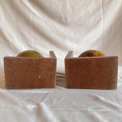 Pair of Mid-Century Old World Globe Bookends (B3-DZ)