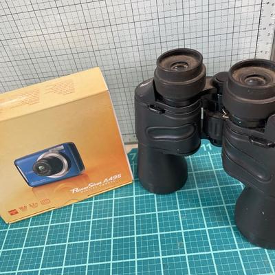Binoculars and Canon Powershot camera