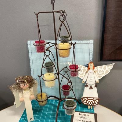 Angels and Christmas tree votive
