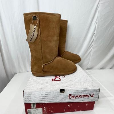 Lot A 111 NIB BEARPAW Blanca Tall II - Hickory Size 9