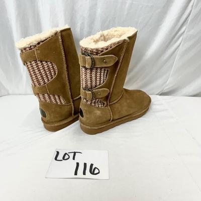 Lot A 116 New-No Box BEARPAW Boshie - Chestnut Size 9