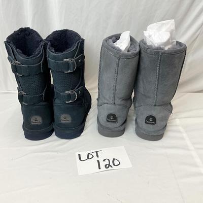 Lot A 120 Two Pair of BEARPAW Suede Boots Size 9