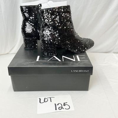 Lot G 125. NIB Lane Bryant Short Sequined Ankle Boots Size 8