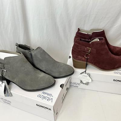 Lot B 129 Two Pair of NIB Sonoma Vitalize by Ortholite Ankle Boots Size 9