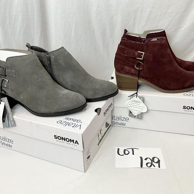 Lot B 129 Two Pair of NIB Sonoma Vitalize by Ortholite Ankle Boots Size 9