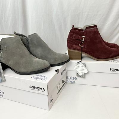 Lot B 129 Two Pair of NIB Sonoma Vitalize by Ortholite Ankle Boots Size 9