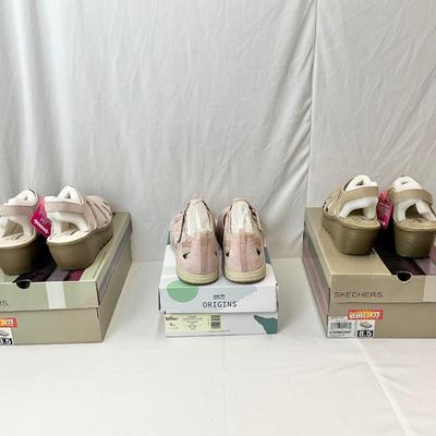 Lot B 130 Three NIB, Two Pair of Skechers (size 8.5) & One Pair of Earth Origins (size 9)