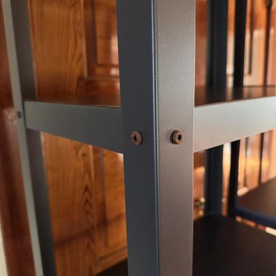 Two Identical Metal Shelves on Wheels (UO-DZ)
