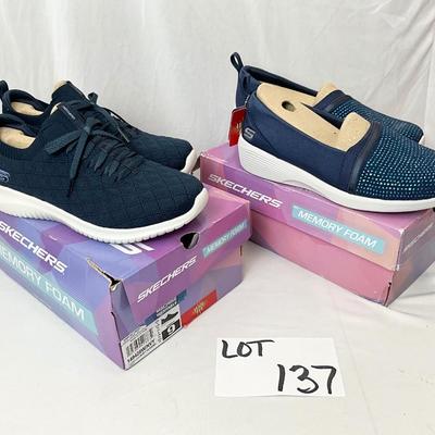 Lot B 137 Two Pair of NIB Skechers Size 9