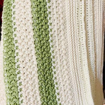 Afghan - green stripe (large)