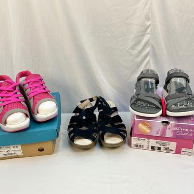 Lot B 141 Lot of Three New Shoes, Skechers & Fashion