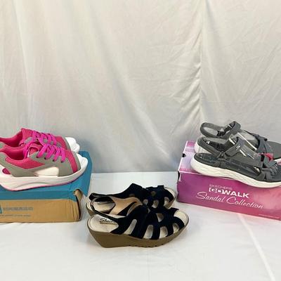 Lot B 141 Lot of Three New Shoes, Skechers & Fashion