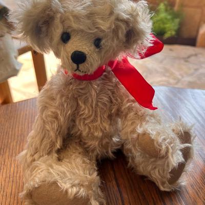 Curly Gold Mohair 1960s Jointed Stuffed Bear