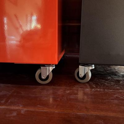 Three Multi-Colored File Cabinets (UO-DZ)