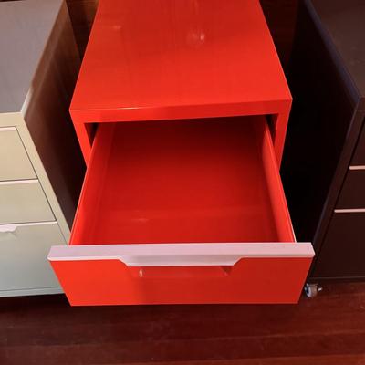 Three Multi-Colored File Cabinets (UO-DZ)