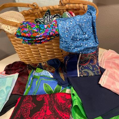 Basket of women’s scarves