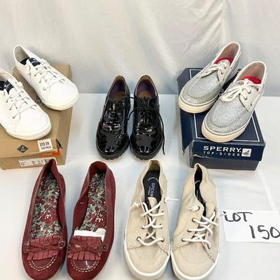 Lot C 150. SPERRY Lot (black or. Size 8, others size 9)