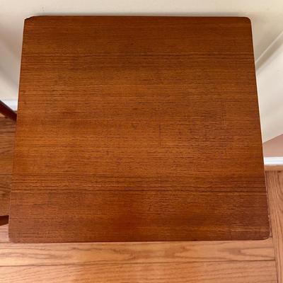 MCM Teak Nesting Side Tables & Carved Wood Vase