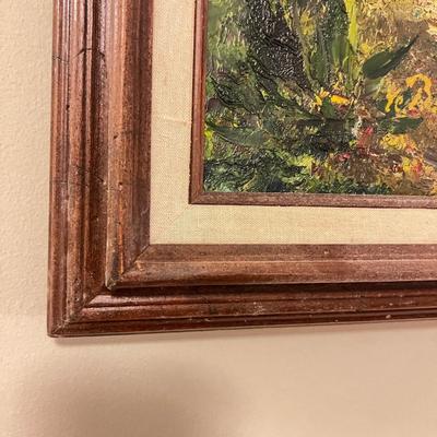 Professionally Framed MCM Signed Oil on Canvas Art