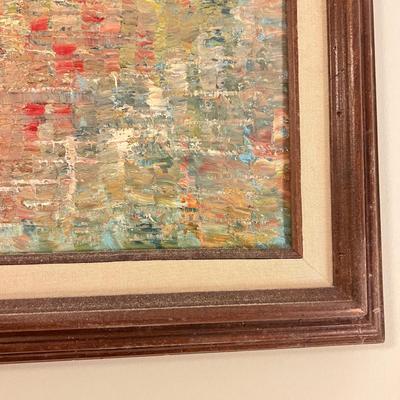 Professionally Framed MCM Signed Oil on Canvas Art