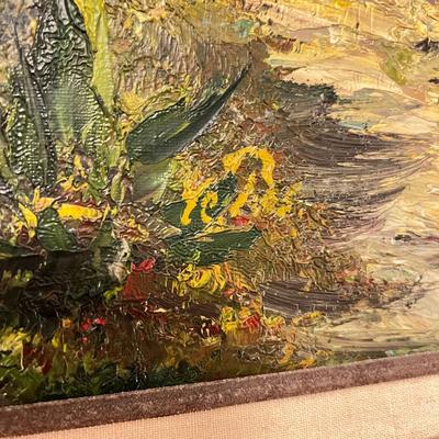 Professionally Framed MCM Signed Oil on Canvas Art