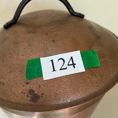 Copper Ash Bucket w. Trivet Stand