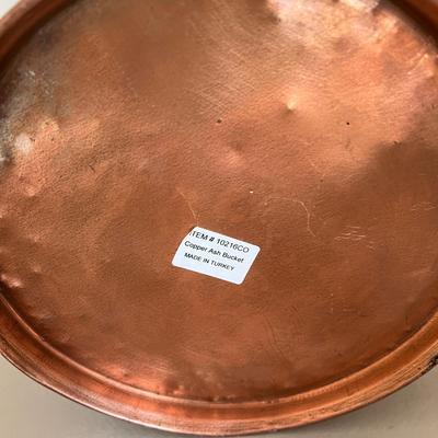 Copper Ash Bucket w. Trivet Stand
