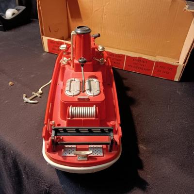 TOY FIRE BOAT BY IDEAL IN ORIGINAL BOX