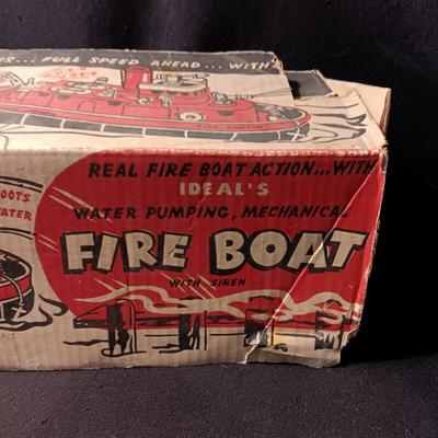 TOY FIRE BOAT BY IDEAL IN ORIGINAL BOX