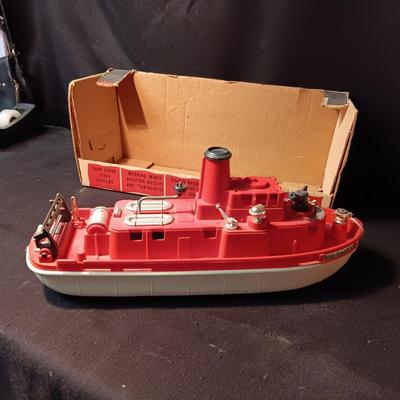 TOY FIRE BOAT BY IDEAL IN ORIGINAL BOX