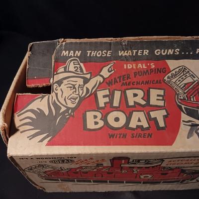 TOY FIRE BOAT BY IDEAL IN ORIGINAL BOX