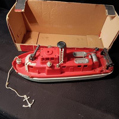 TOY FIRE BOAT BY IDEAL IN ORIGINAL BOX