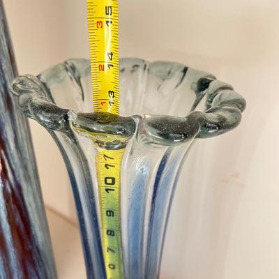 Lot of 3 Vases - 2’ Pottery, Blown Glass