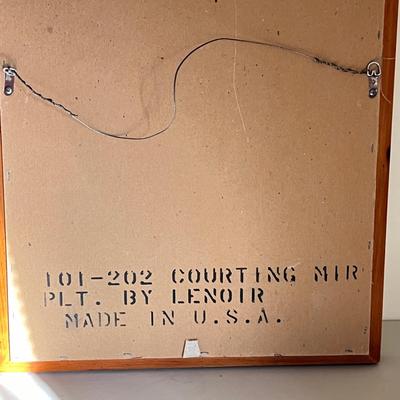 Vintage MCM Lenoir Wood Framed Mirror