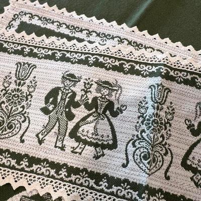 Vintage Austrian Halltex Woven Reversible Folk Lot - Tablecloths, Runners