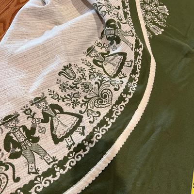 Vintage Austrian Halltex Woven Reversible Folk Lot - Tablecloths, Runners