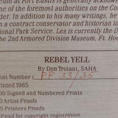 'Rebel Yell' by Ron Troiani Numbered Print- Framed Under Glass- Approx 34 1/2" x 28 1/2"