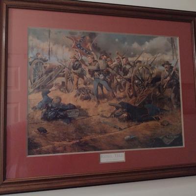 'Rebel Yell' by Ron Troiani Numbered Print- Framed Under Glass- Approx 34 1/2" x 28 1/2"