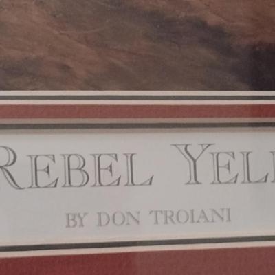 'Rebel Yell' by Ron Troiani Numbered Print- Framed Under Glass- Approx 34 1/2" x 28 1/2"