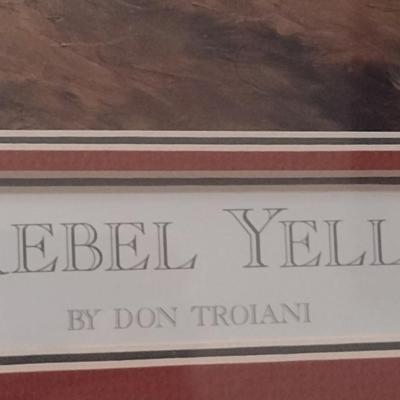 'Rebel Yell' by Ron Troiani Numbered Print- Framed Under Glass- Approx 34 1/2" x 28 1/2"