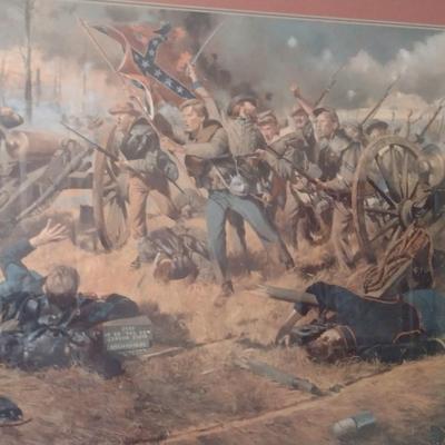 'Rebel Yell' by Ron Troiani Numbered Print- Framed Under Glass- Approx 34 1/2" x 28 1/2"
