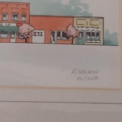 'Main Street, Saluda' by Paul Koenen- Signed and Numbered- Approx 20 1/4" x 8"