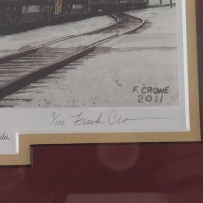 'Seaboard Coast Line Railroad- Waycross, Georgia' by Frank Crowe- Signed and Numbered- Approx 2" x 17 3/4"