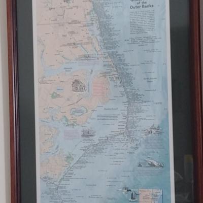 'Ghost Fleet of the Outer Banks' Print Framed Under Glass- Approx 15" x 24"