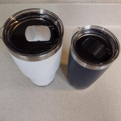 Pair of Yeti Insulated Cups- 20 0z Tumbler and 30 oz Rambler