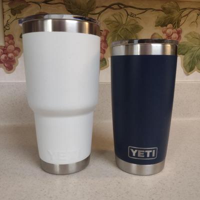 Pair of Yeti Insulated Cups- 20 0z Tumbler and 30 oz Rambler
