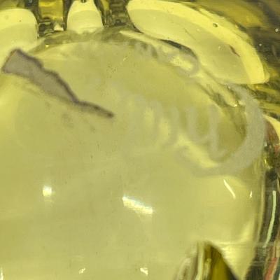 Canadian Chalet Olive Green Art Glass Bowl signed