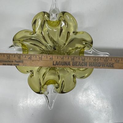 Canadian Chalet Olive Green Art Glass Bowl signed