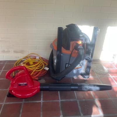 Ridgid Wet/Dry Vacuum, Troy Bilt Blower & Outdoor Extension Cords (SR-MG)