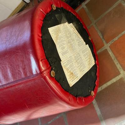Dark Red Leatherette Ottoman (DR-RG)